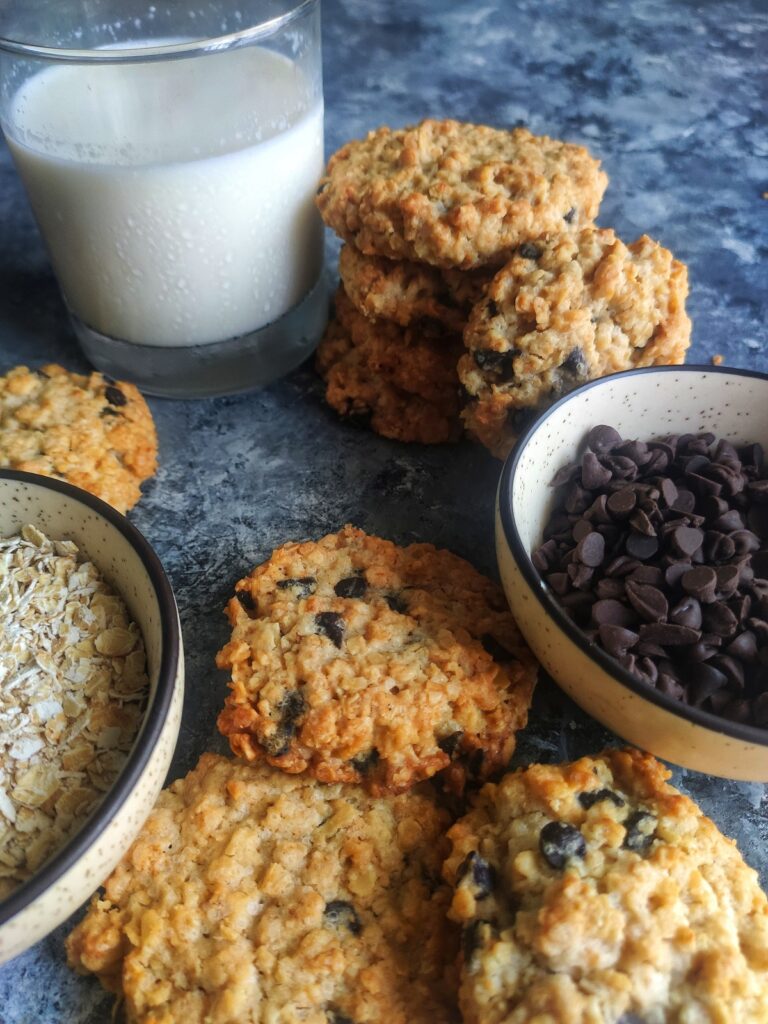 Eggless oatmeal choco chip cookies