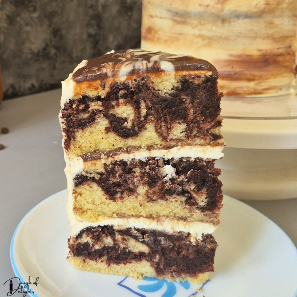 Ganache Frosted Marble Cake