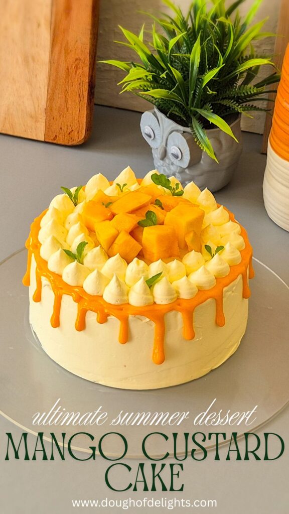 Summer Mango Custard cake