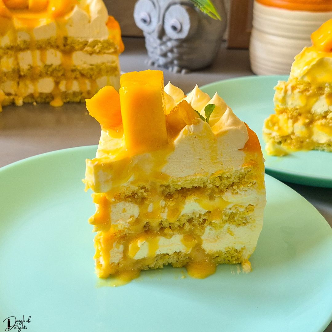 Layers of Soft Chiffon Sponge & Mango Custard