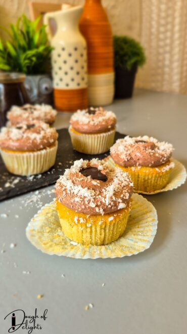 Coconut chocolate custard cupcake