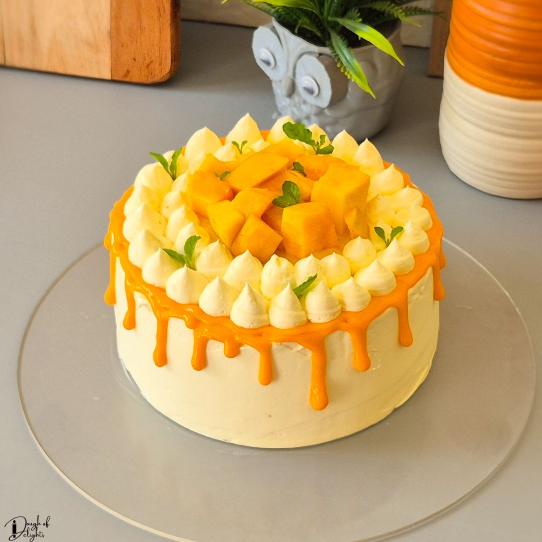 Mango Custard filled Cake