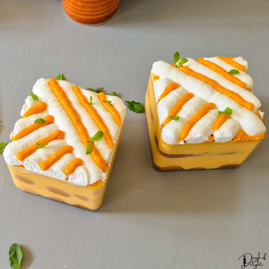 mango tiramisu with mango flavoured mascarpone filling