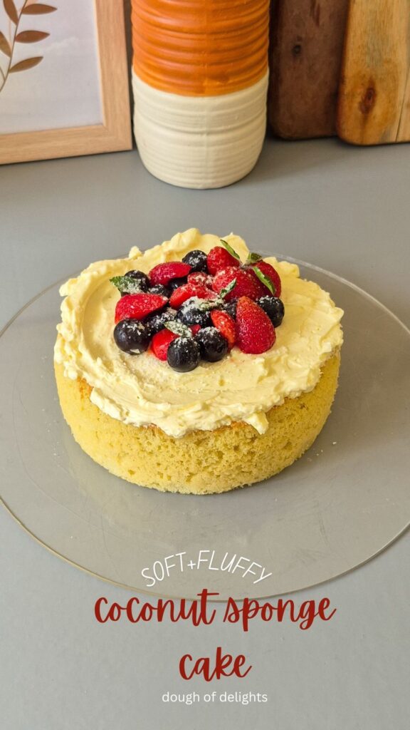soft & fluffy coconut sponge cake