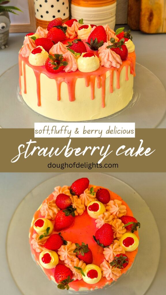 soft & fluffy strawberry cake