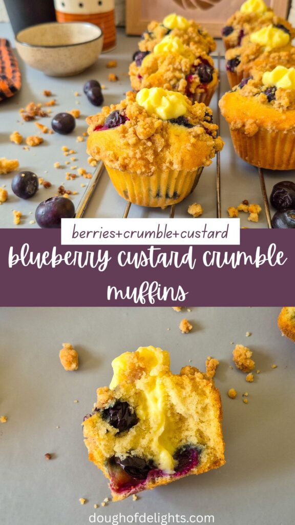 berries+crumble+custard blueberry custard crumble muffins