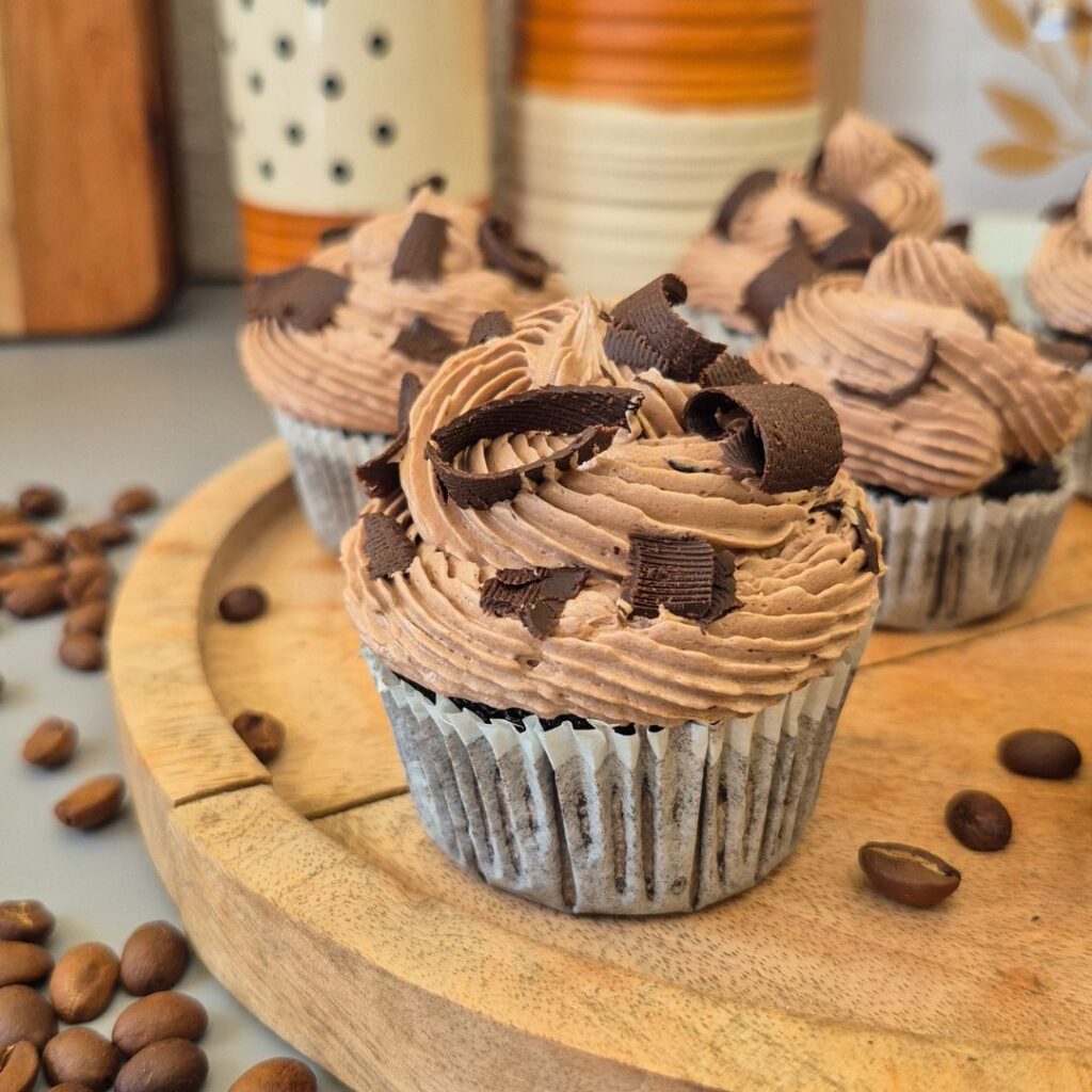 Mocha Swiss Meringue Buttercream Cupcakes