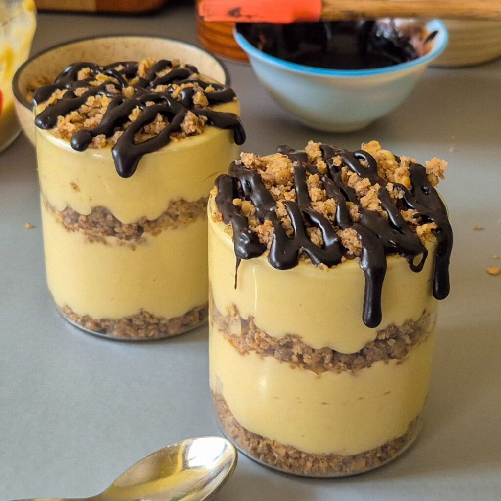 Banana Oat Crumble Pudding cups