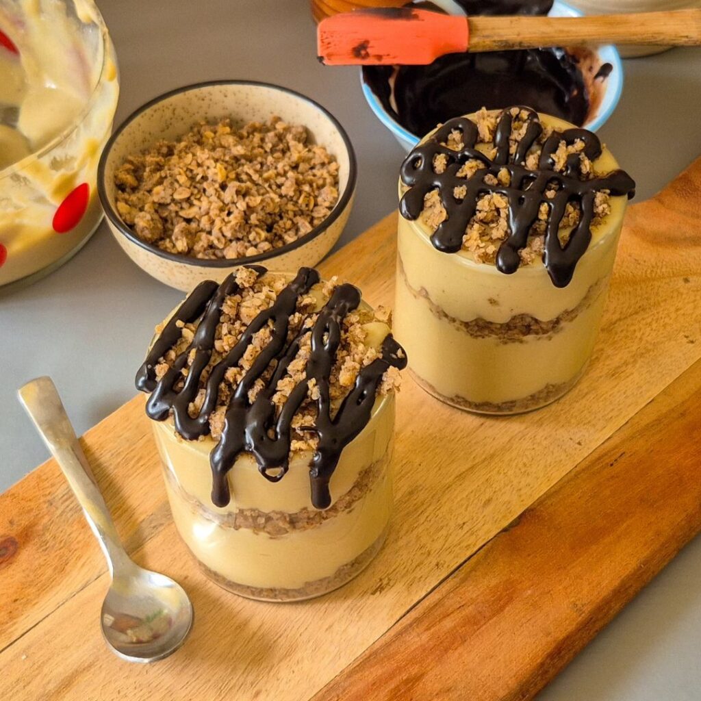 Banana Oat Crumble Pudding dessert