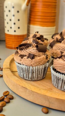 Mocha Swiss Meringue Buttercream Cupcake